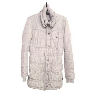 Zara TRF Collection Jacket Quilted Size Medium Gray Jersey Lined